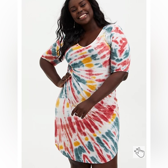 torrid Dresses & Skirts - Mini Super Soft Tee Shirt Dress Tie Dye Pattern Size 4X